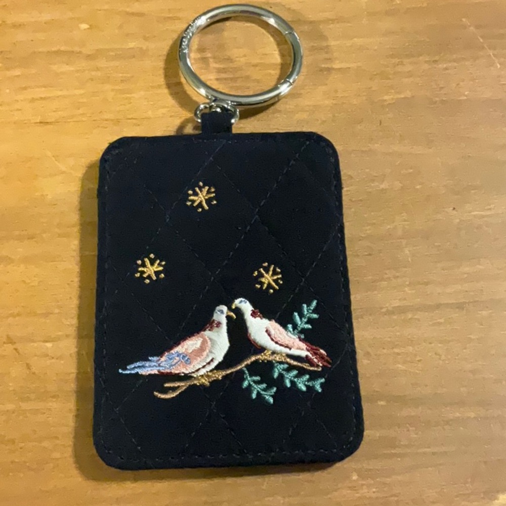 NWT  Vera Bradley Winter Forest key ring, badge holder etc